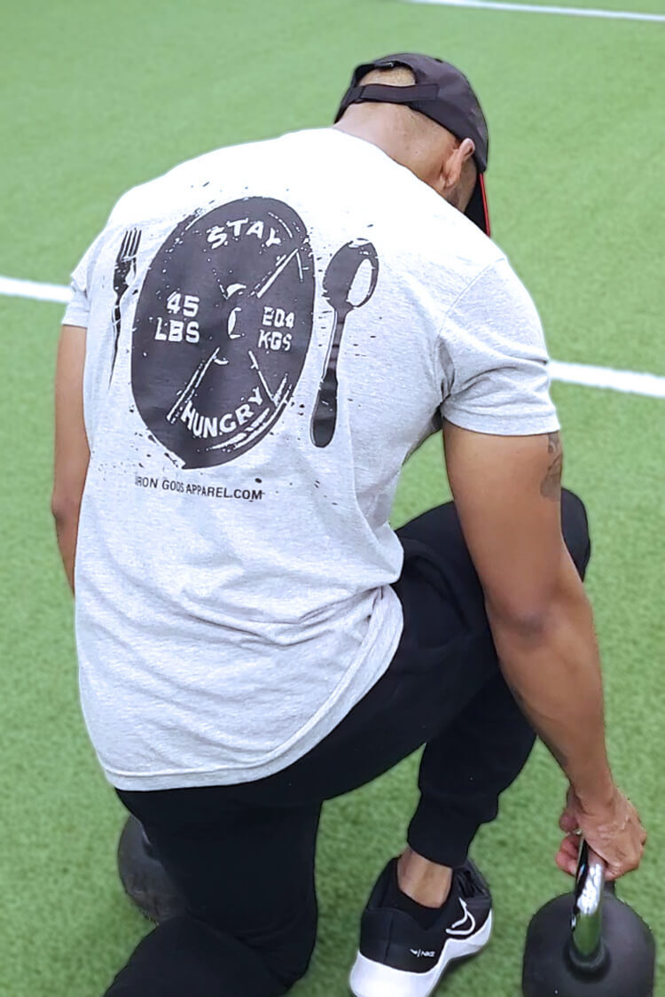 Iron Gods Stay Hungry T-Shirt Gym Shirt Men’s Pump Cover Workout Tee Gym Outfit