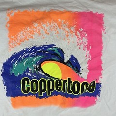 VTG 90s Coppertone Sunscreen L White Short Sleeve Tee T-Shirt Single Stitch U1