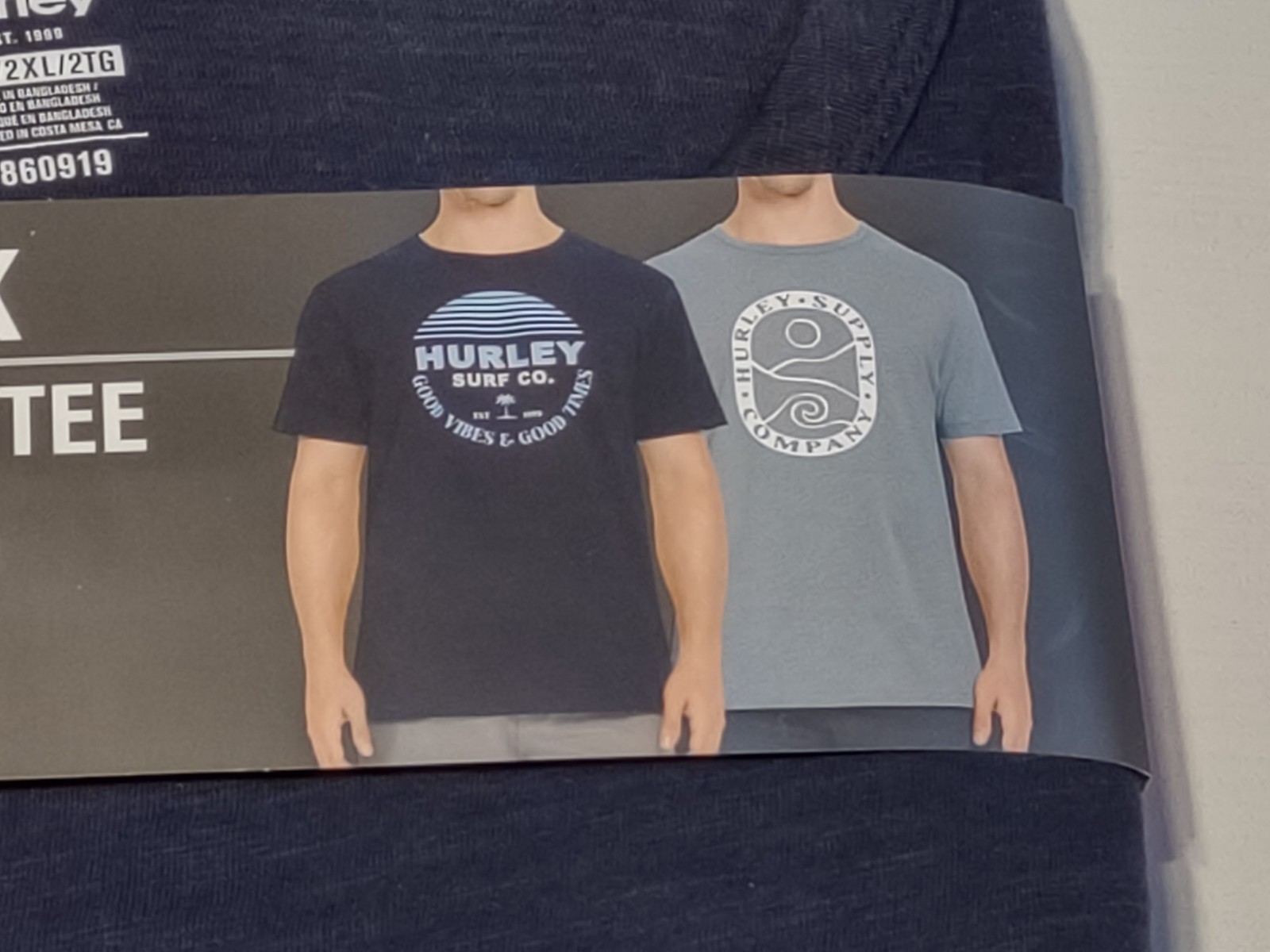 NWT - Hurley - 2 Pack Men's Graphic Tees - Dark & Light Blue - XXL gallery