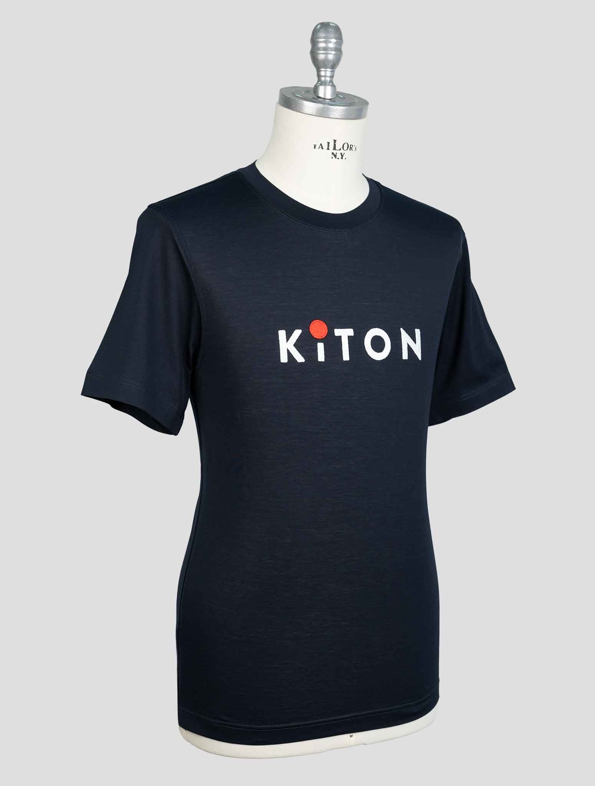 NEW KITON BLUE NAVY COTTON T-SHIRT EU 56 - US 46 - 2XL KMZ38 gallery