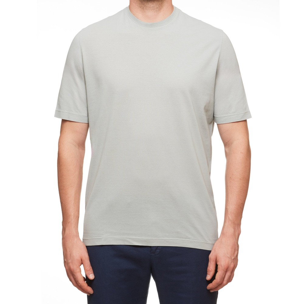 Kiton KIRED “Baciomc” Gray Exclusive Crepe Cotton Short Sleeve T-Shirt NEW Slim