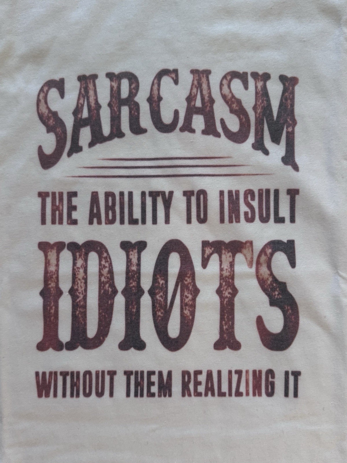 HANES ECOSMART MENS SIZE L NOVELTY SARCASM INSULT IDIOT HAS INK TRANSFER ON BACK gallery