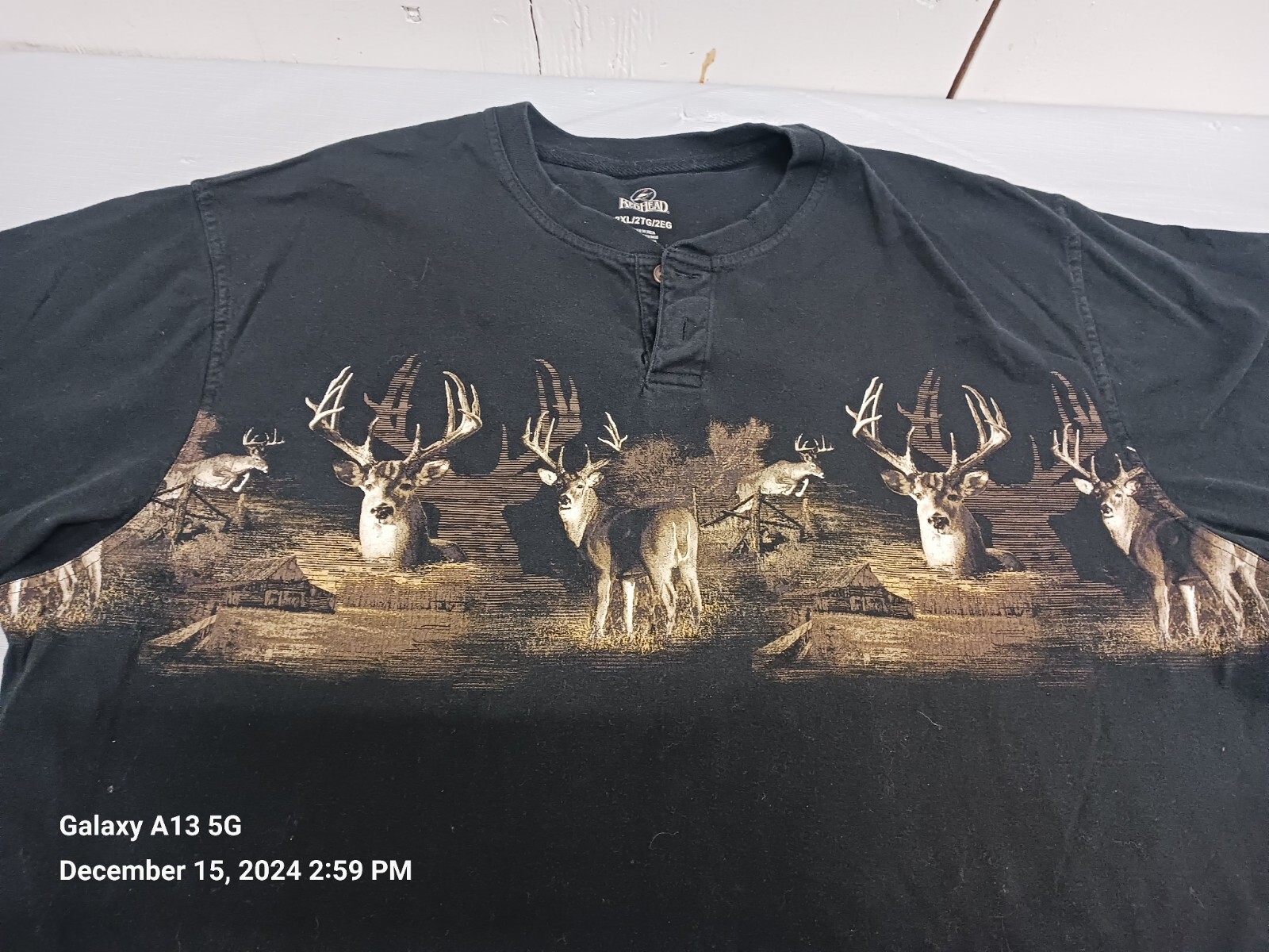 Red head Vintage Style Wild Life Deer T-shirt 2 Sided Print Size 2XL gallery