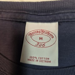 Brooks Brothers Medium M Dusty Blue 100% Cotton Long Sleeve Logo Crew Tee FLAW