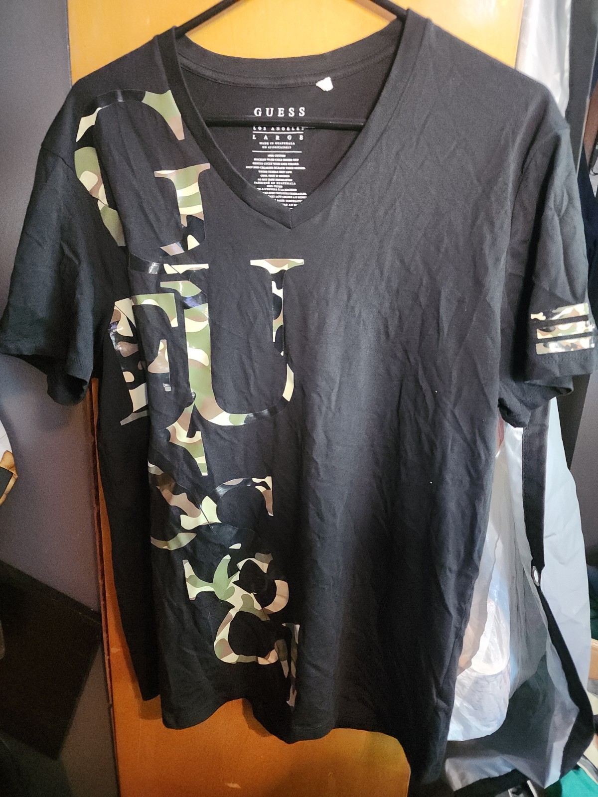 Mens Guess We’re released camo graphic t large