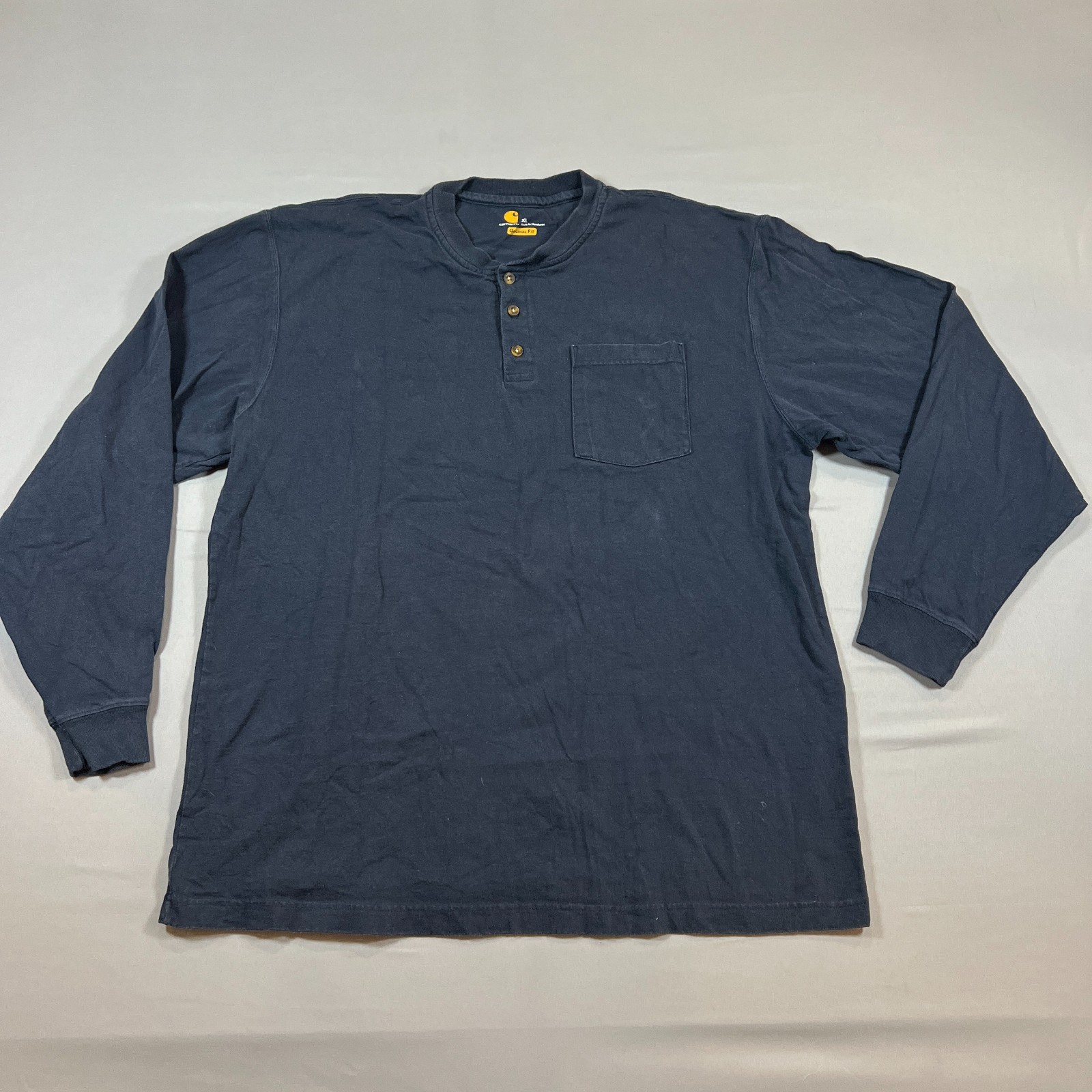 Carhartt Dearborn Henley T Shirt Men XL Cotton Loose Long Sleeve Rib Knit Collar gallery
