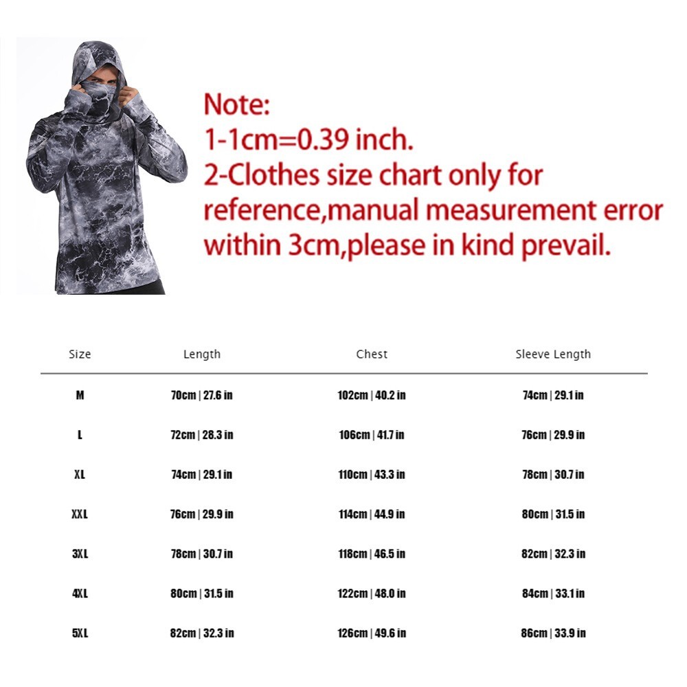 UPF50+ Mens Outdoor Fishing Hoodie Sun Block Skin Protection Long Sleeve Top 🌸 gallery