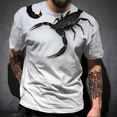 Men’s Scorpion 3D Print Oversized Short Sleeve Streetwear T-Shirt