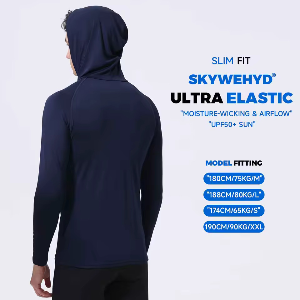Performance Hoodie Long Sleeve T-Shirts, UPF 50+ Sun Protection Hooded Unisex gallery