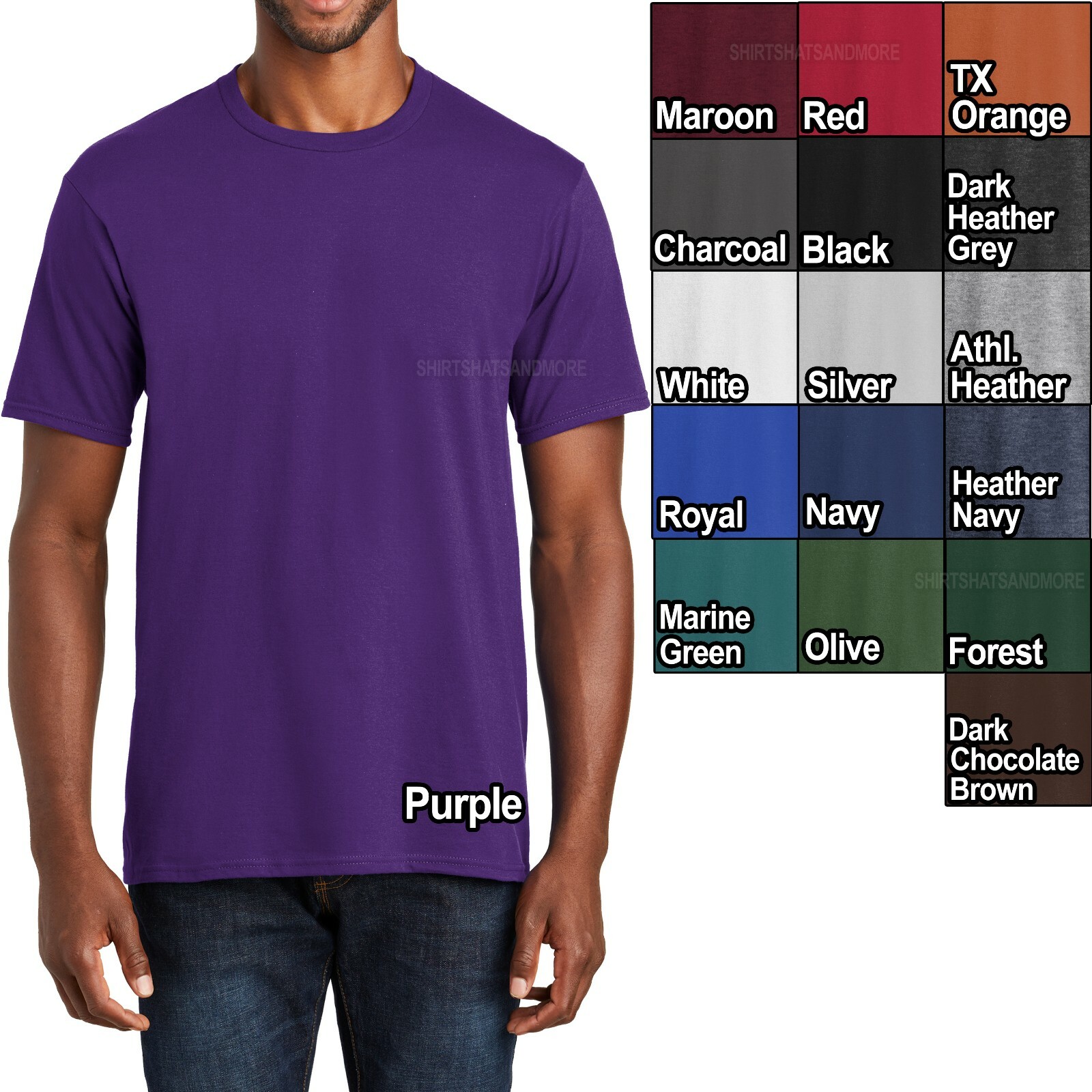 NEW Mens RingSpun Tee Soft Comfortable Ring Spun T-Shirt S-XL 2X, 3X, 4X, 5X 6X gallery