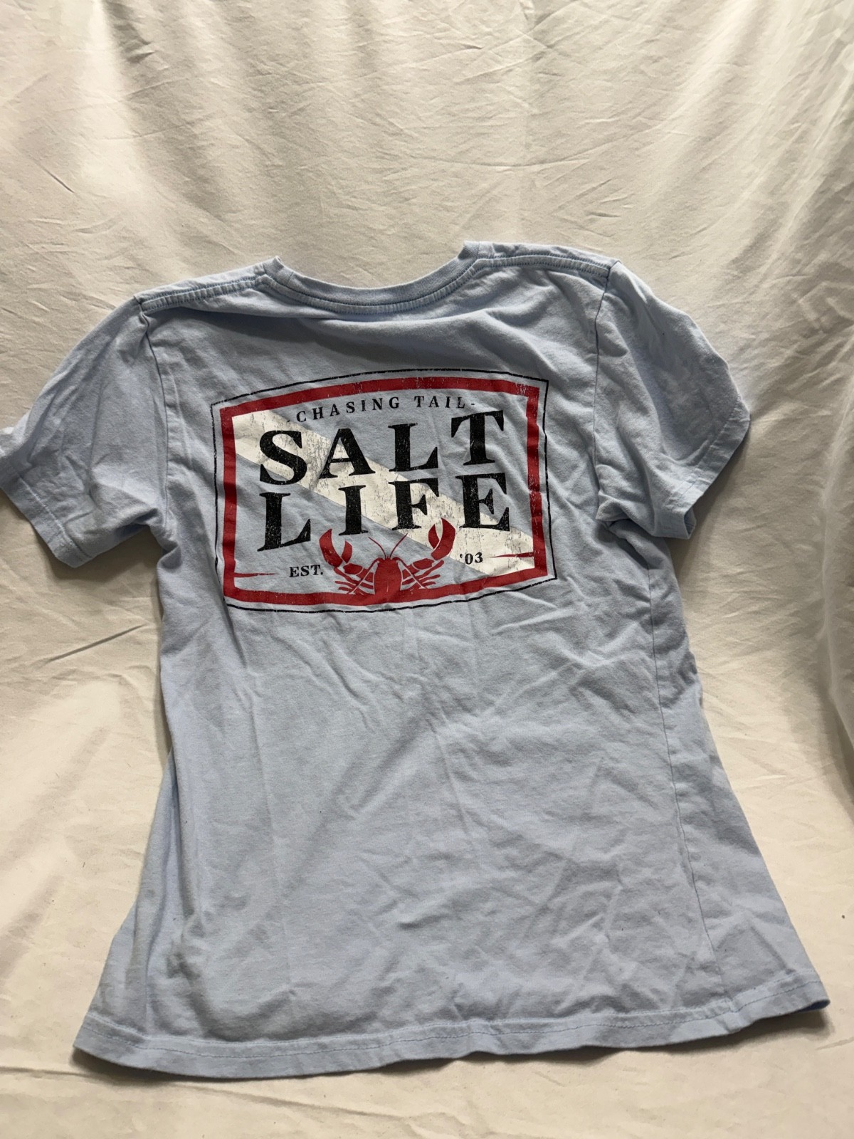 Salt Life Graphic T Shirt Small Blue Short Sleeve Beach Fishing Logo Tee gallery