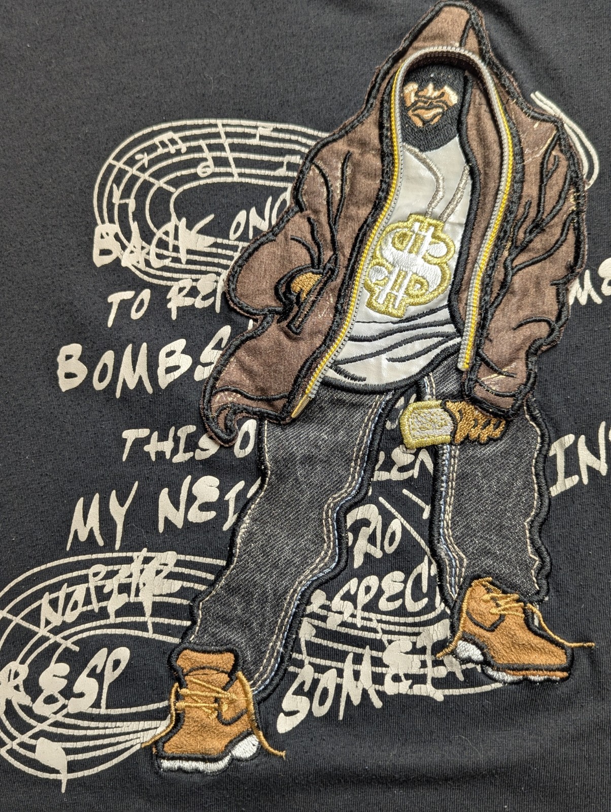 B-Boy Co MJ Collection Hip Hop Graphic Embroidered Shirt Streetwear Size 6 gallery