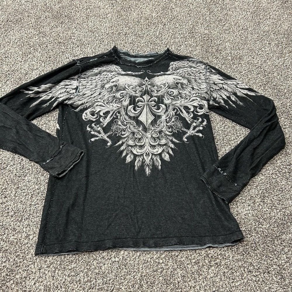 VTG Affliction Reversible Thermal | Winged Eagle & Cross | Y2K Grunge | Size XXL