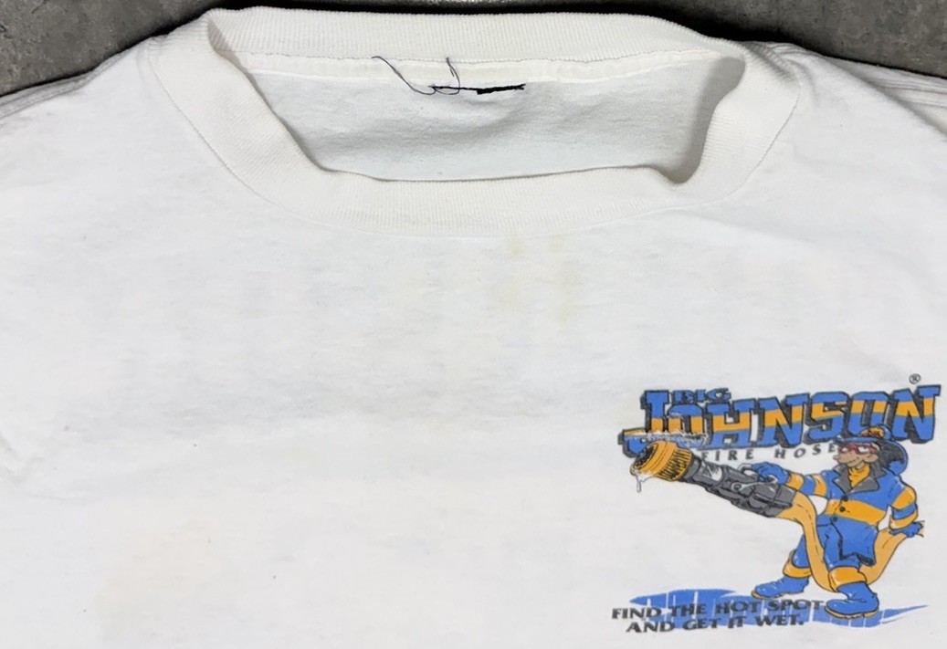 Vintage 1995 Big Johnson Fire Hoses “Find The Hit Spot And Get It Wet” Shirt gallery