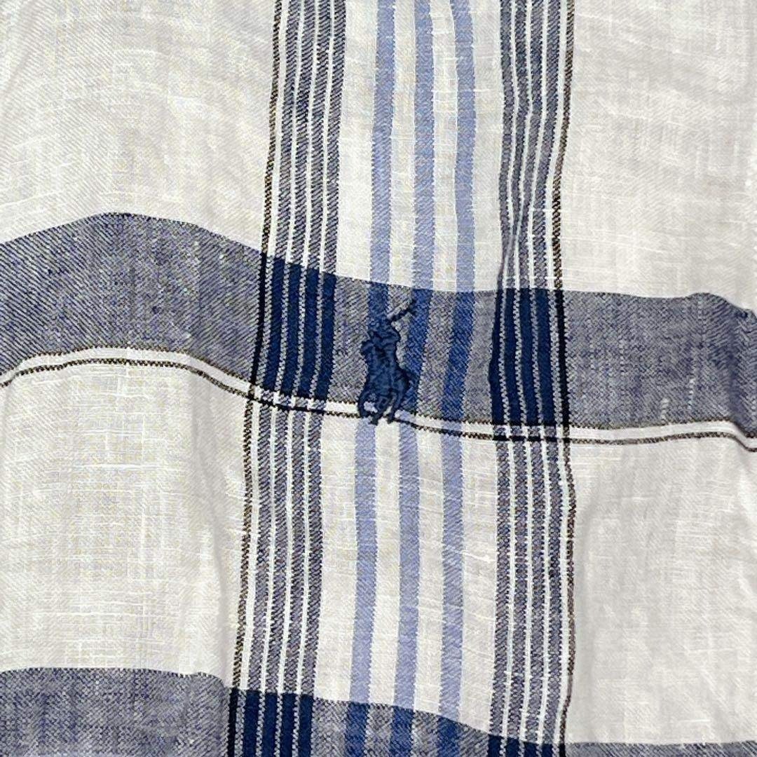 Ralph Lauren Linen Madras Check Long Sleeve Shirt with Pony Embroidery Blue/Whi gallery