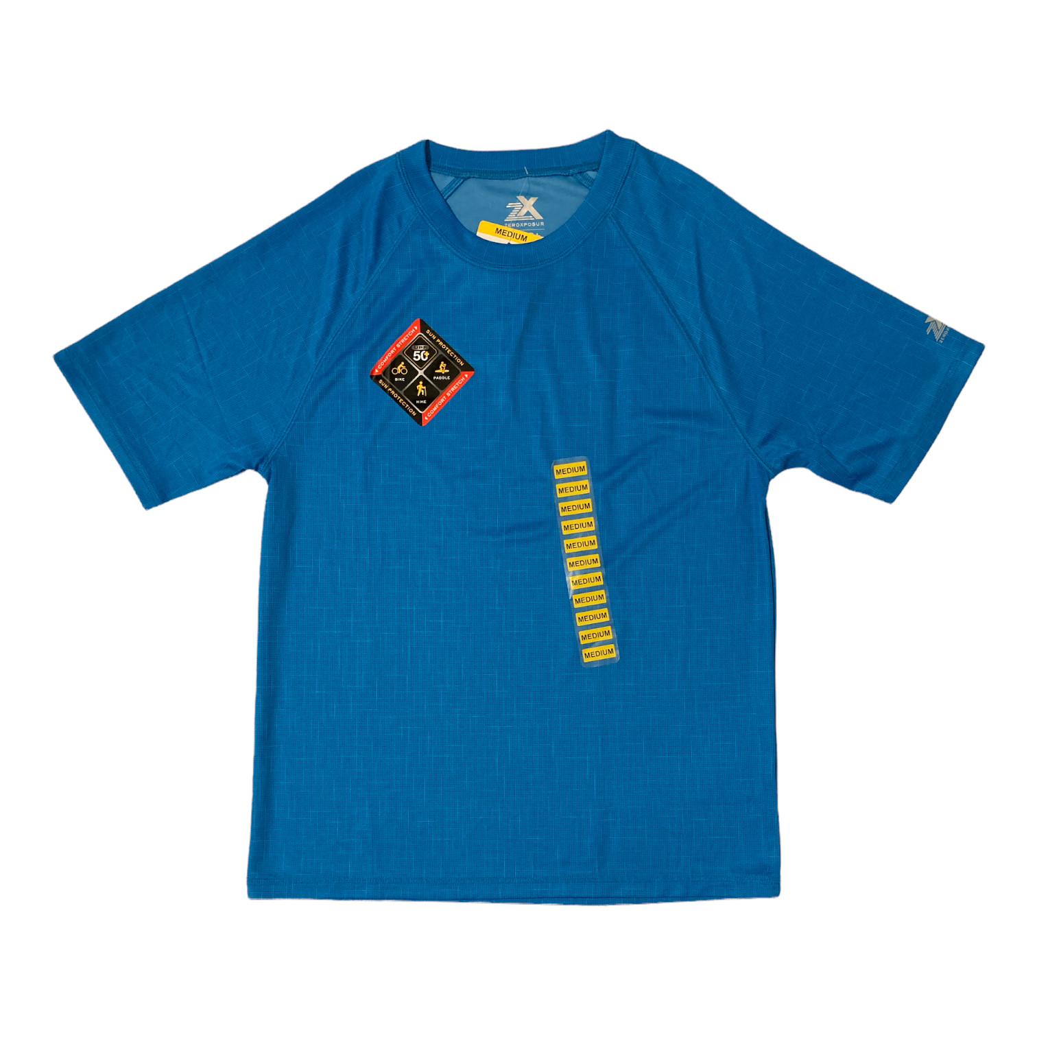 ZeroXposur Men's Short Sleeve Rash Guard Sun Protection Tee Blue XXL NEW gallery