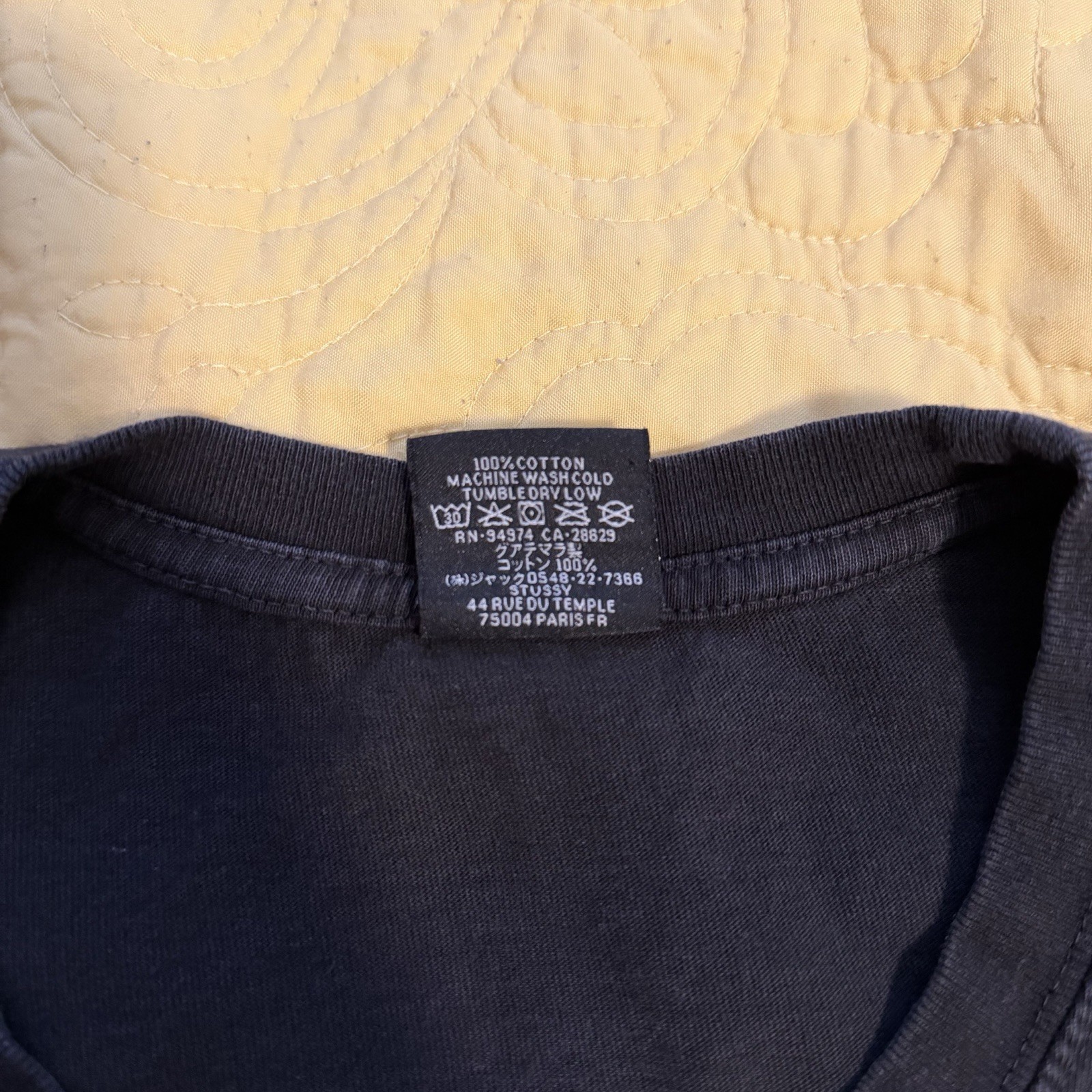 Stussy Machine Wash Cold use No Bleach Line Dry Have a Good Vibe tshirt XL Black gallery
