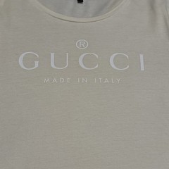 Authentic GUCCI Logo Mark Pattern Size M White Short Sleeve T-Shirt