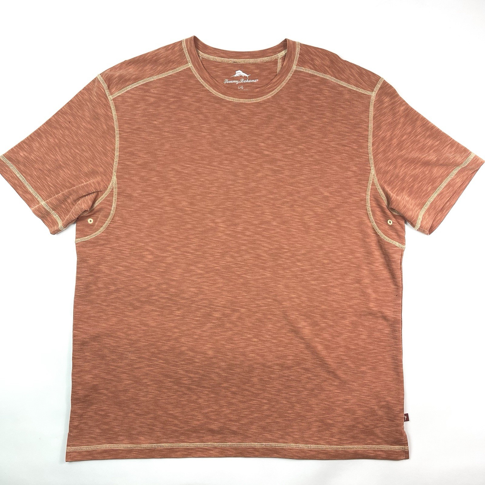 Tommy Bahama Burnt Orange Heather Tencel Blend T-Shirt Men’s Size L gallery