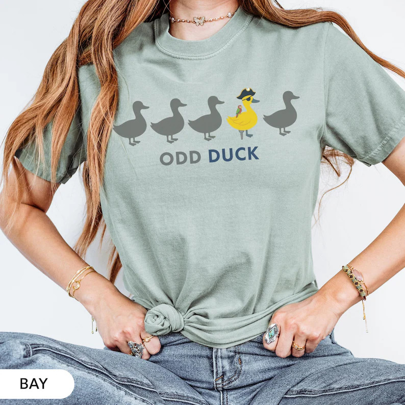Odd Duck Funny Pirate Comfort Tee Unique Design Shirt gallery