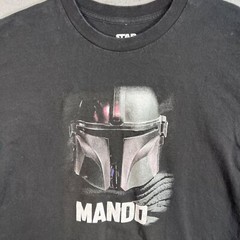 Star Wars Mad Engine Mando Graphic T-Shirt Large Black Cotton Short Sleeve Mens