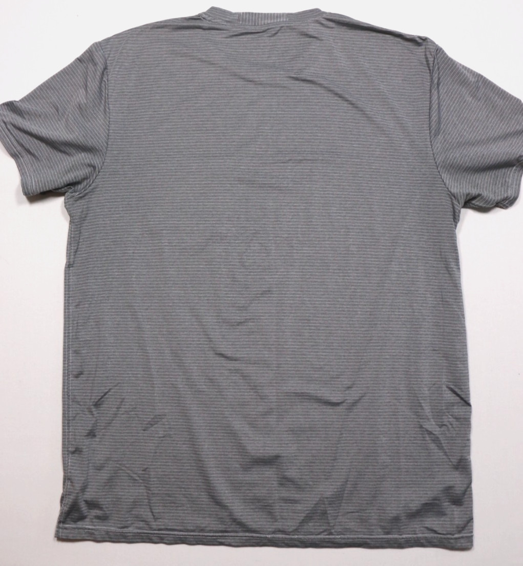 prAna Men's Pocket Tee XL Gray Striped Lightweight Poly Breathable Activewear gallery