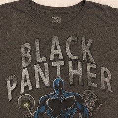 Marvel Black Panther Graphic Short Sleeve Casual Shirt Mens Size XL Gray