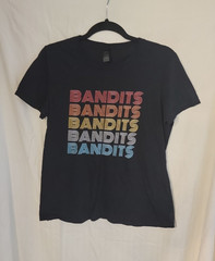 Bandits Vintage style Tee Shirt rainbow size small/medium cotton