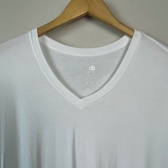 David Archy V-Neck Undershirt Mens XL White Gray Bamboo Rayon 2 Pack Soft Basic