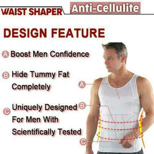 Men Slimming Body Shaper Vest Abs Abdomen Compression Shirts Workout Tank Tops gallery