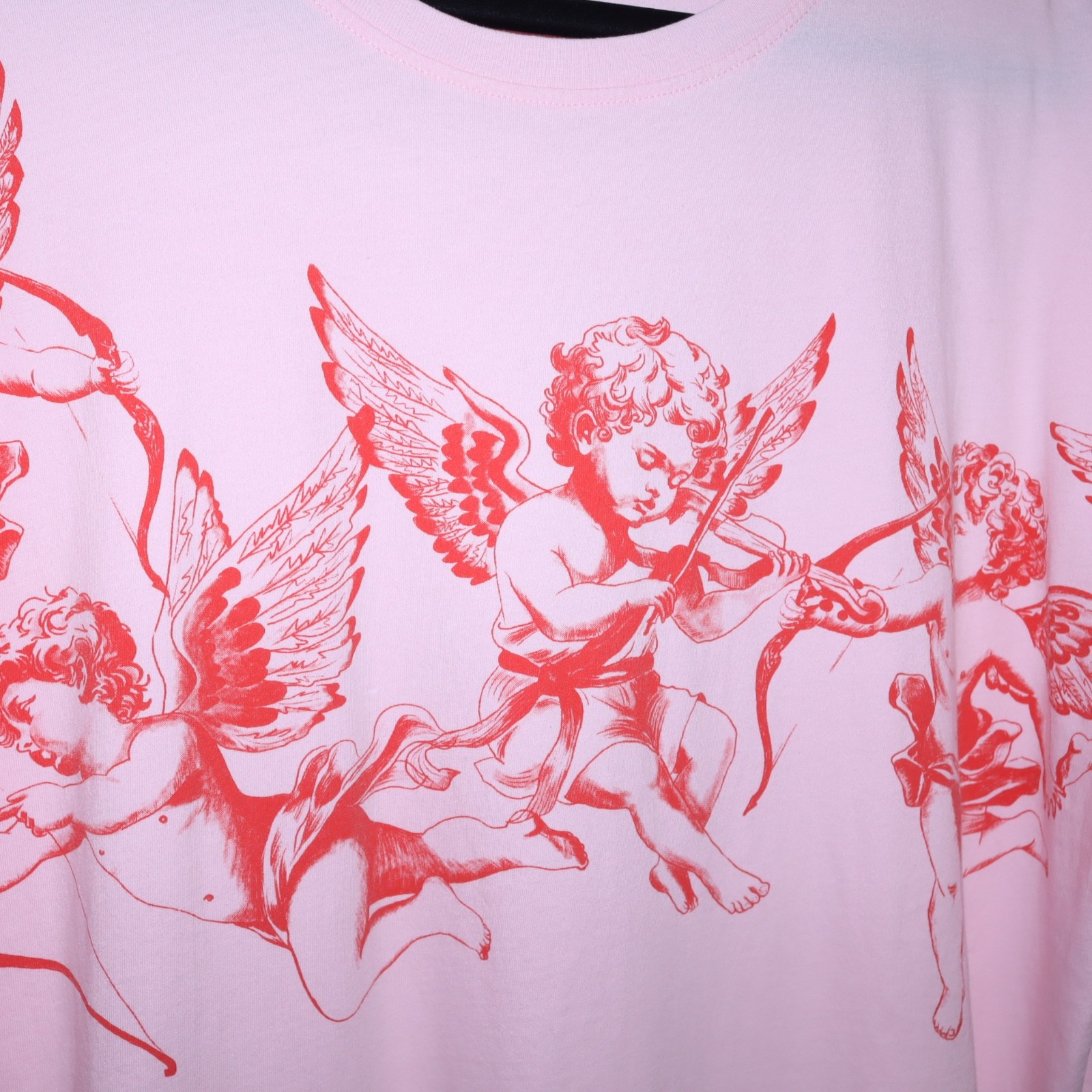 Baby Angels 100% Cotton Woman's T Shirt Pink/Red Oversized Be My Valentine gallery