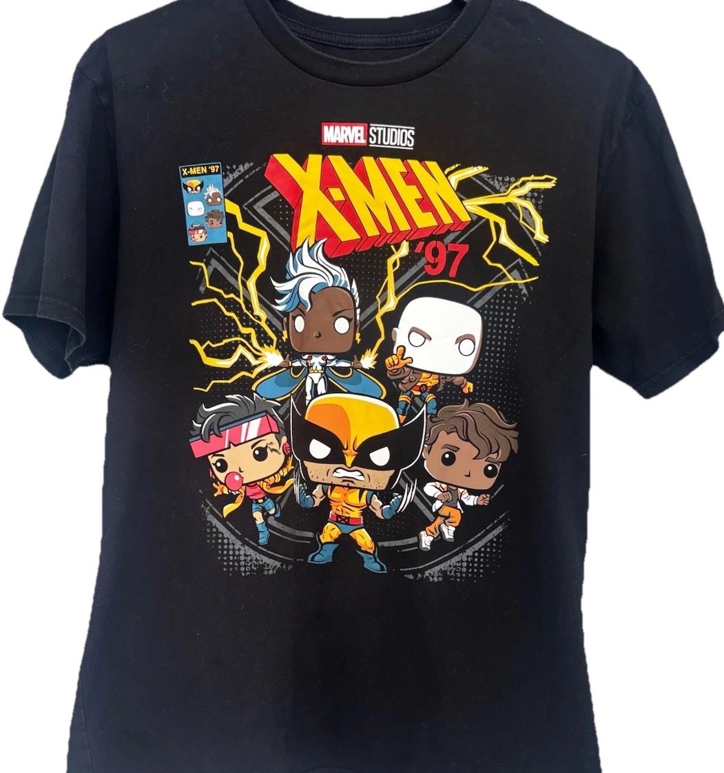 Funko Marvel X-Men '97 Men's L Black Graphic Print Crew Neck T-Shirt Summer gallery