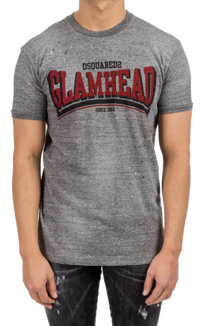 Dsqured2 Glamhead melange cotton stained Tee Sz L NWT gallery
