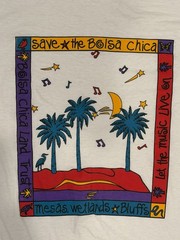 Vintage Save Bolsa Chica Tee XL USA Made Oneita 90s Beach Art Graphic