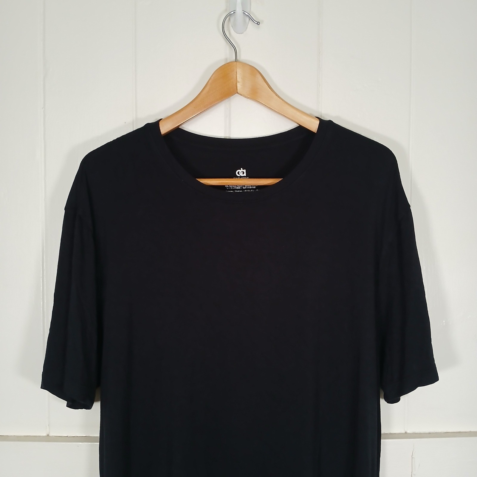 David Archy T-Shirt Mens XL Black Bamboo Rayon Stretch Crew Neck WL gallery