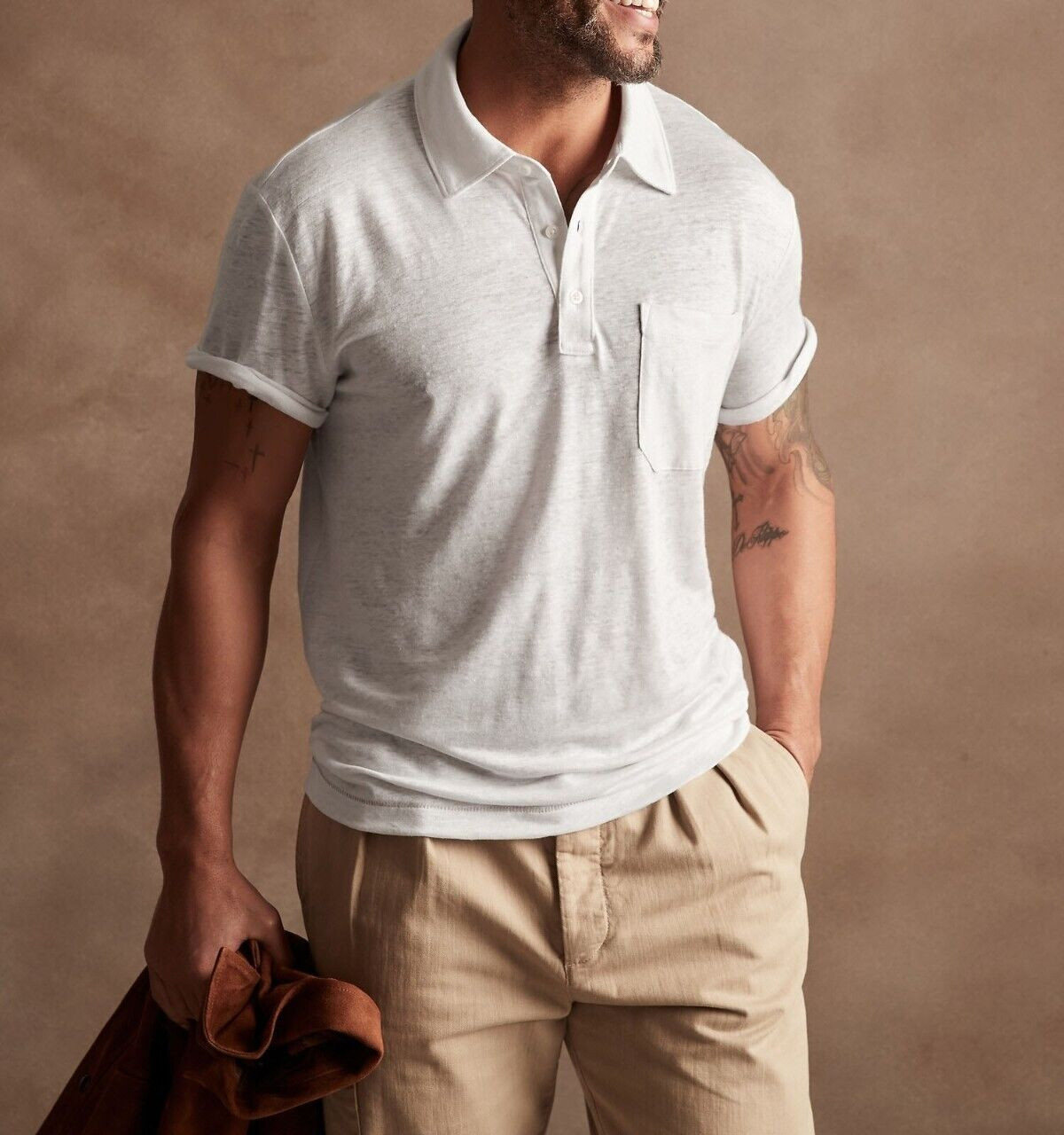 BANANA REPUBLIC Linen Polo #838458 gallery