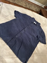 Men’s Goodfellow & Co Navy Blue Cotton Linen Button Down Tshirt Medium