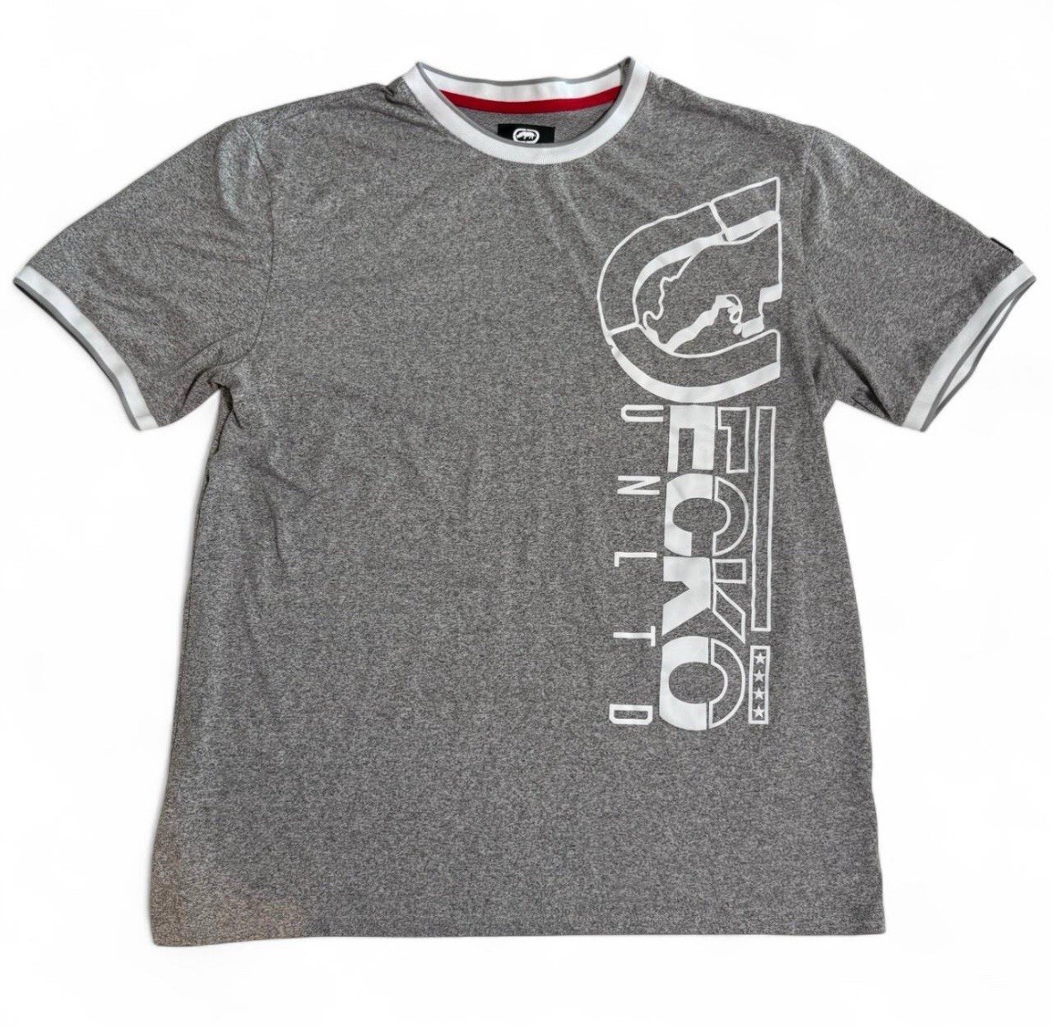 ECKO UNLTD MENS SIZE LARGE GRAY SHORT SLEEVE SHIRT WITH CUFFS gallery