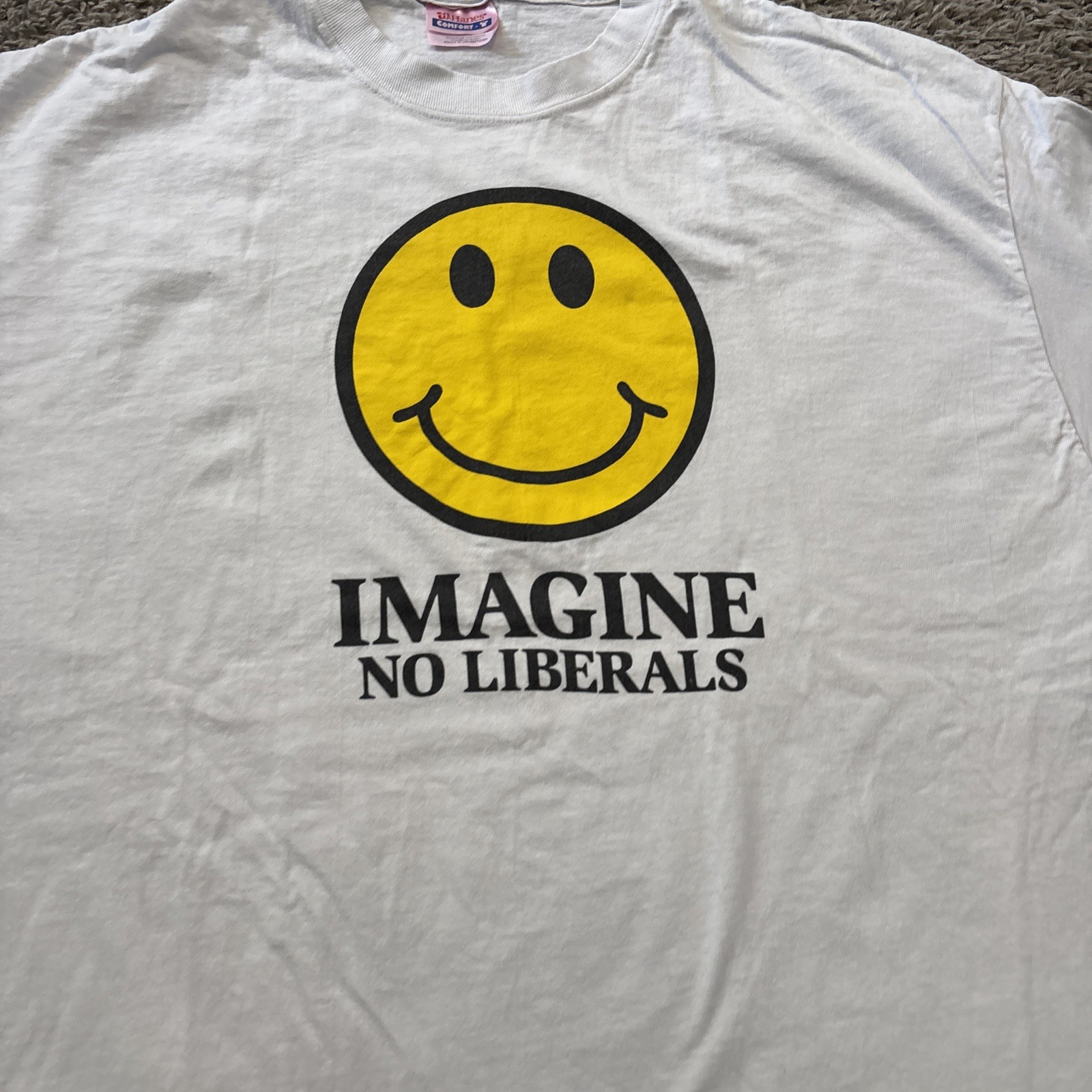 Vintage Smiley Face Imagine No Liberals Classic tee T Shirt Unisex XL Extra gallery