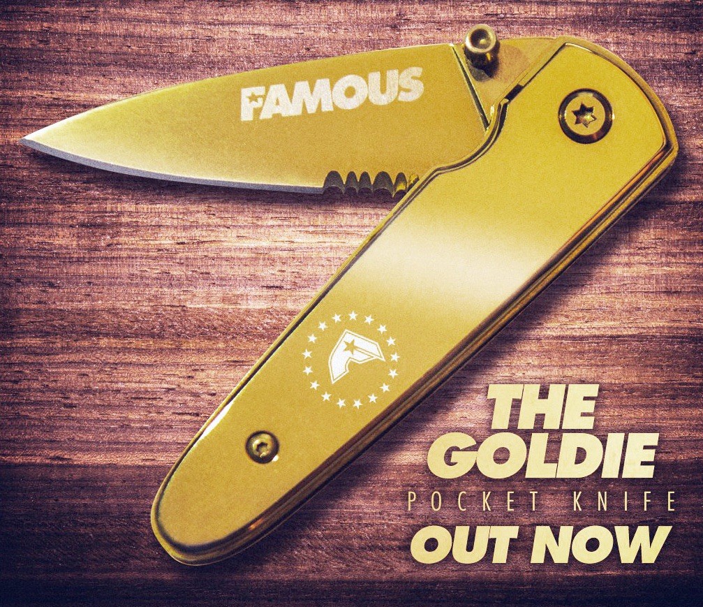 Famous Stars And Straps Knife And 3 Red Sticker Set Travis Barker Blink 182 gallery