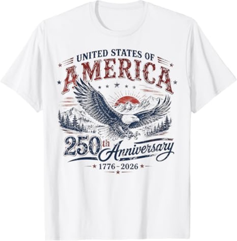 250 Years American 1776 Eagle 4th of July 250th Anniversary T-Shirt