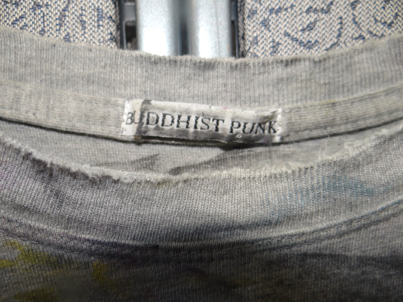 Buddhist Punk Distressed Gray/multi Color T-shirt gallery