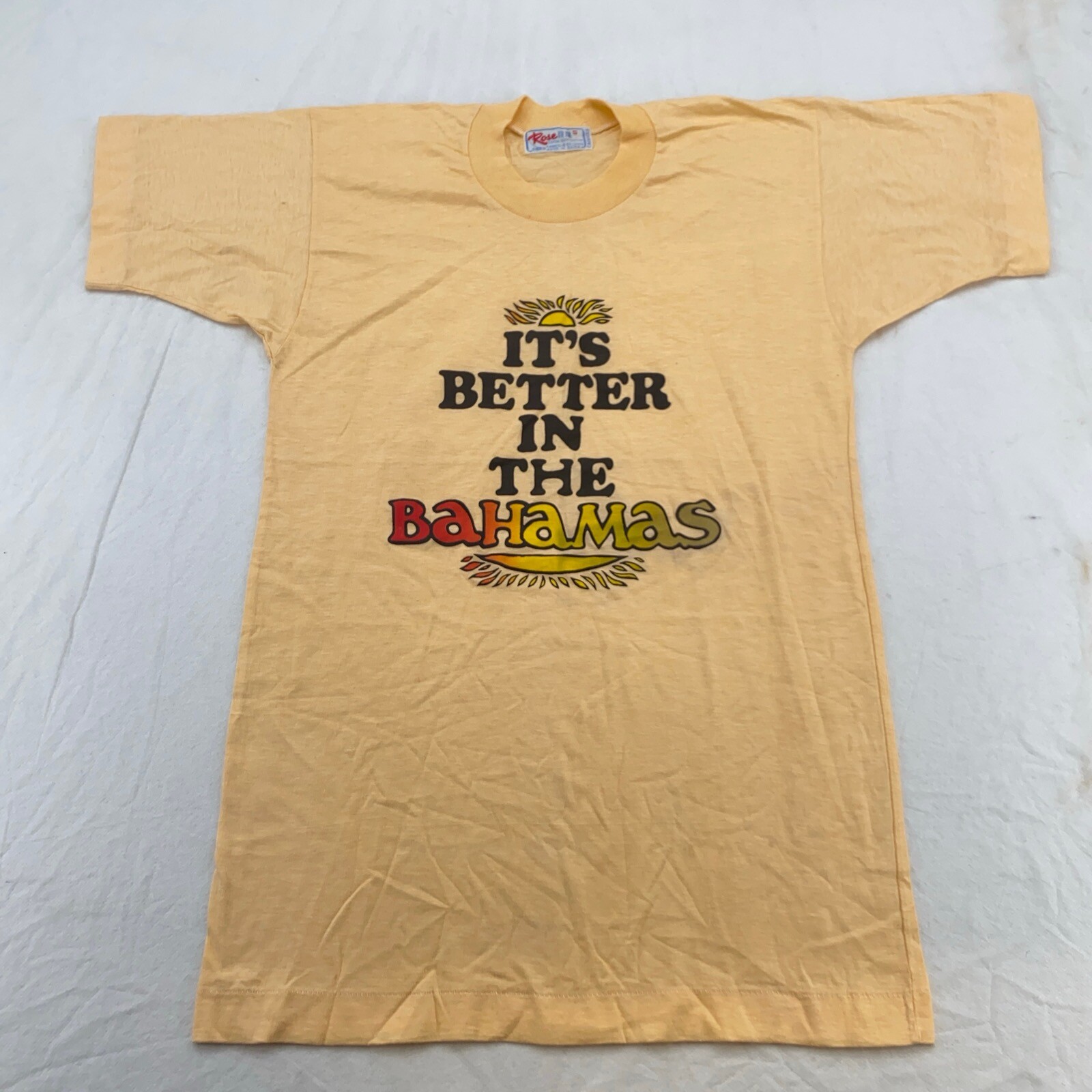 vintage 80s IT’S BETTER IN THE BAHAMAS T-Shirt 2XS beach sunset rainbow surf gallery