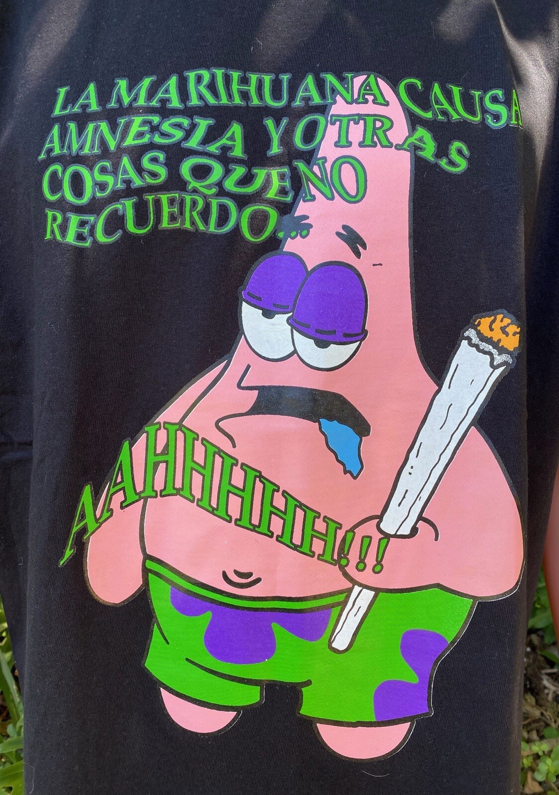 Patrick Star Funny Amnesia T Shirt Double Sided Drug Tee Size In Description gallery