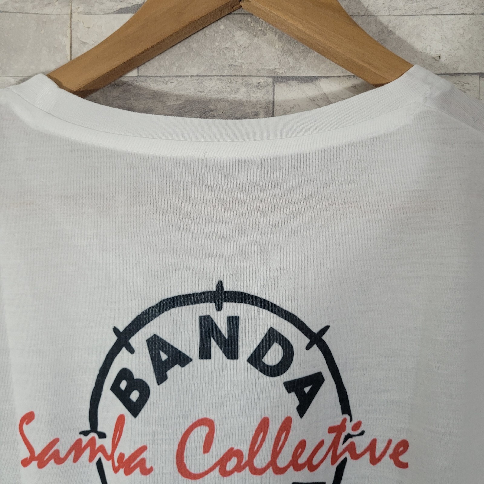 Mens BANDA NA RUA T Shirt Top Medium SAMBA HONLEY White gallery