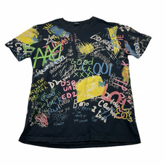 Dsquared2 Men’s Graffiti Tattoo Smoke 100% Cotton S/S T-Shirt Black • Italy • XL