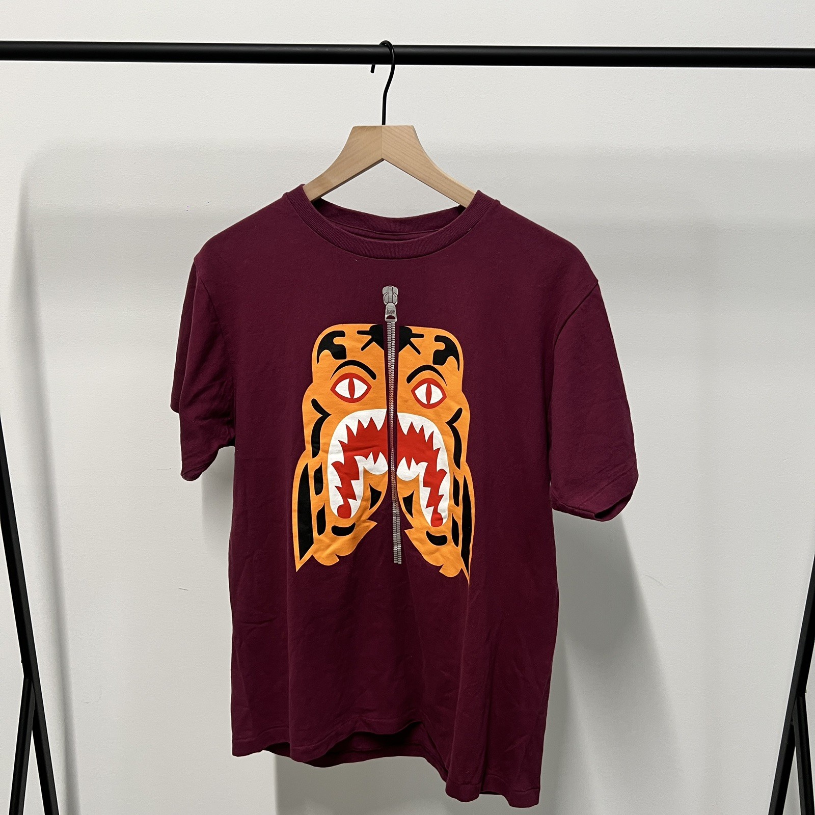 BAPE tiger face tee in red and orange size M True to size gallery