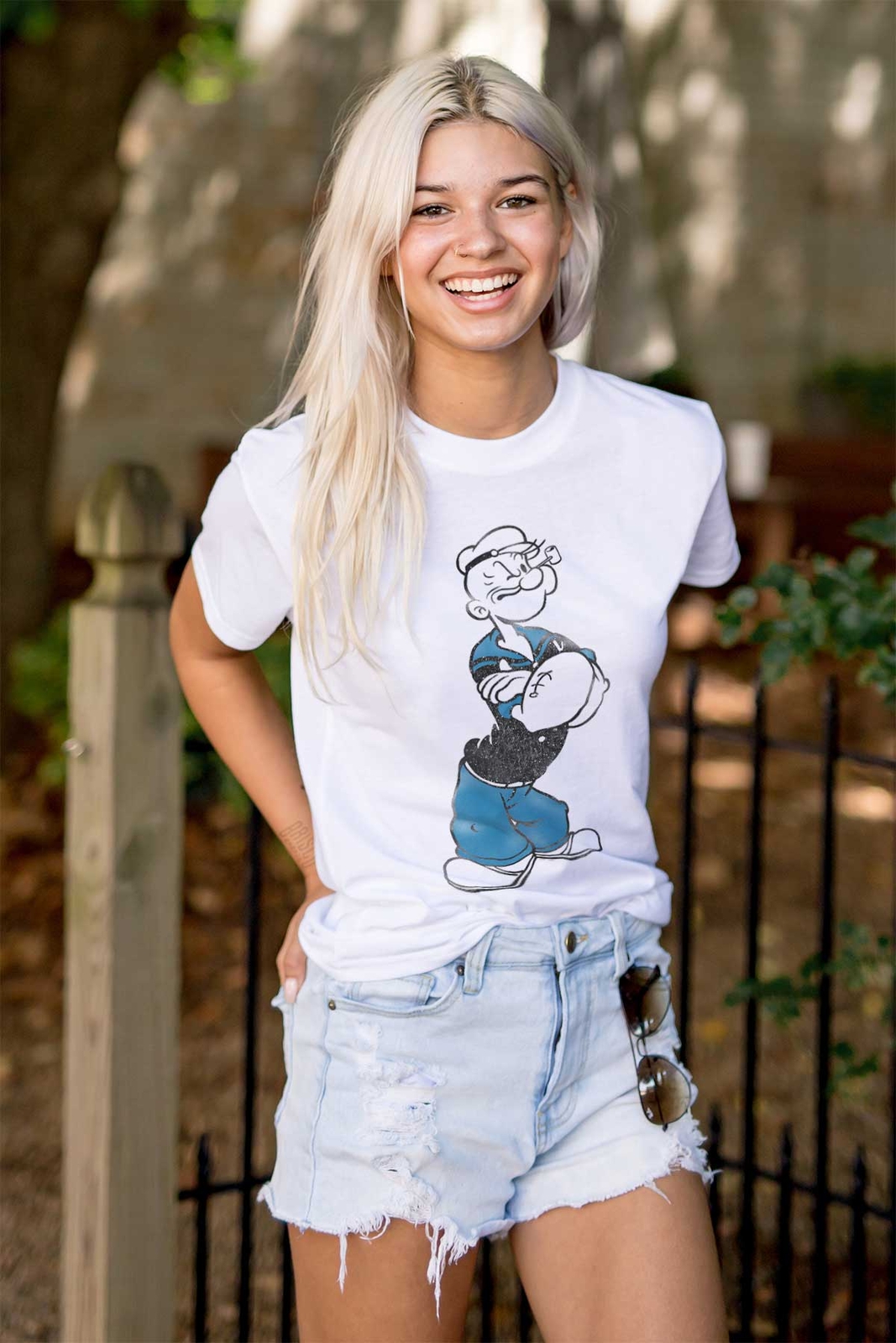 Vintage Popeye the Sailor Man Retro Cartoon Womens or Mens Crewneck T Shirt Tee gallery