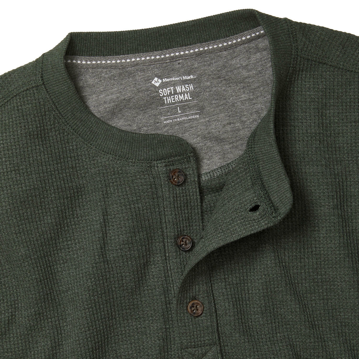 Mens Thermal Henley Long Sleeve T-Shirt Grandad Cuff Tee Warm Waffle Knit Winter gallery