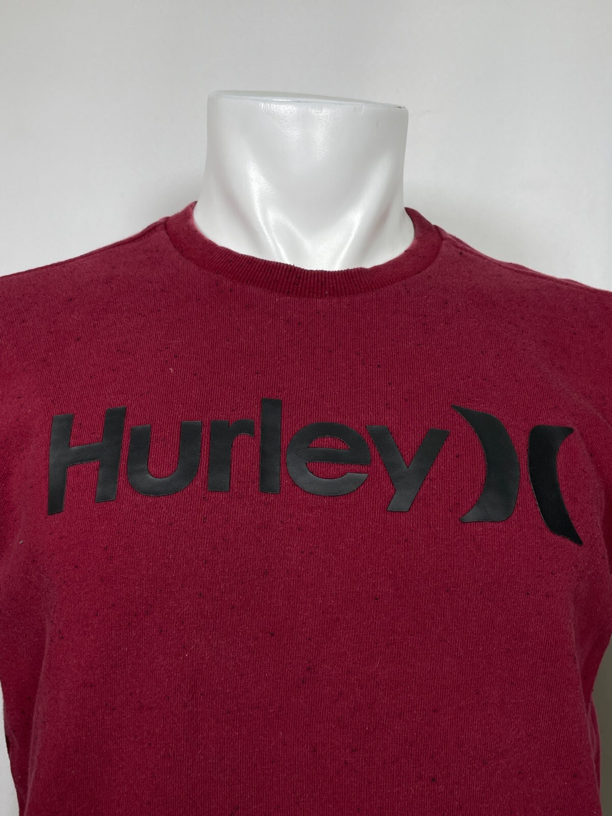 Hurley Moletom Careca One&Only Long Sleeve Pullover Maroon Shirt Men's MEDIUM gallery